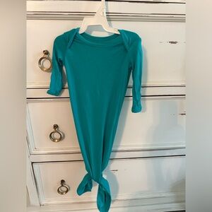 Posh Peanut teal knotted gown, size 0-3 months